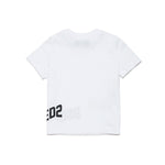 Dsquared2 Kids T-shirt Bianca con Logo Effetto Wave per Neonati