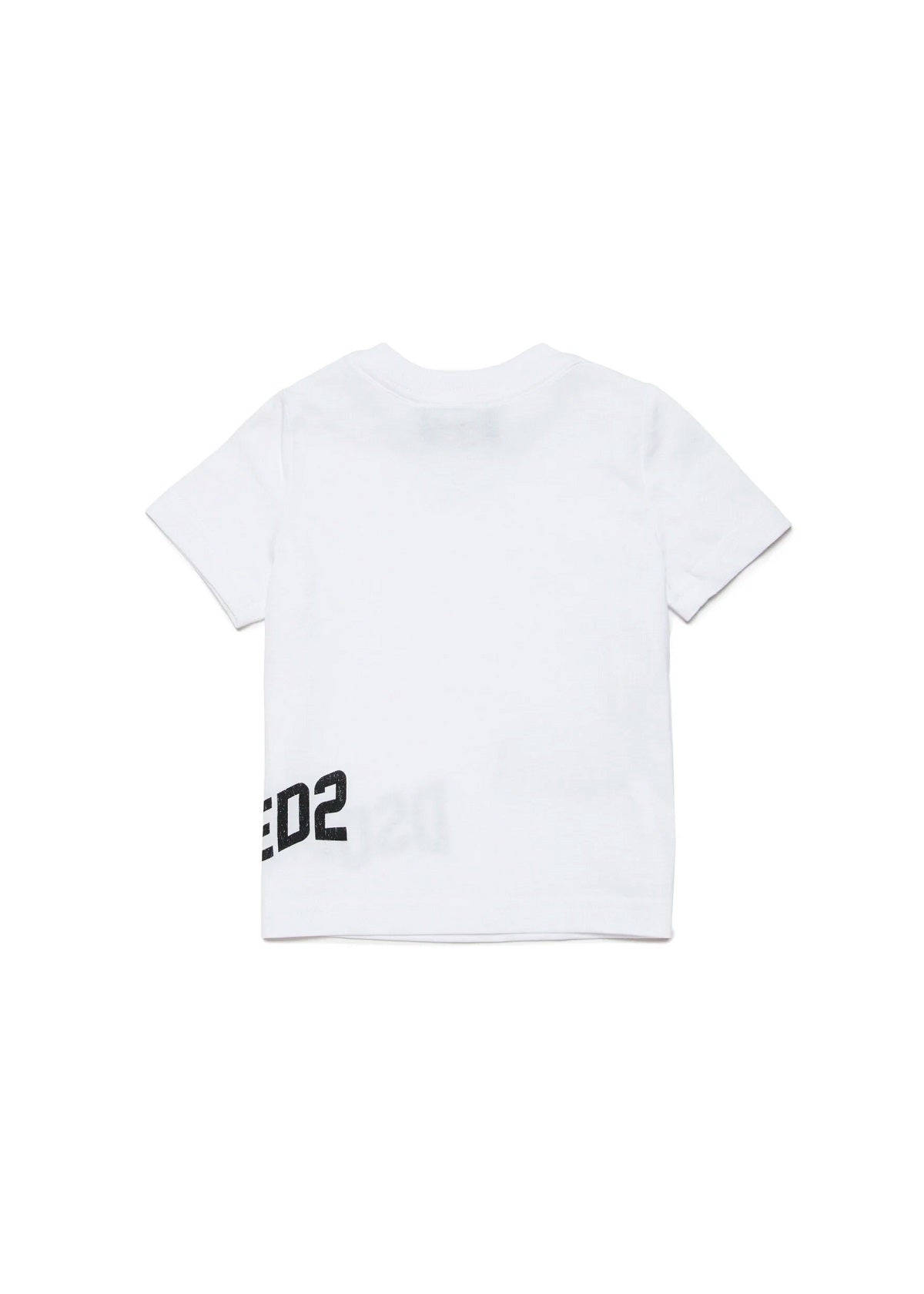 Dsquared2 Kids T-shirt Bianca con Logo Effetto Wave per Neonati