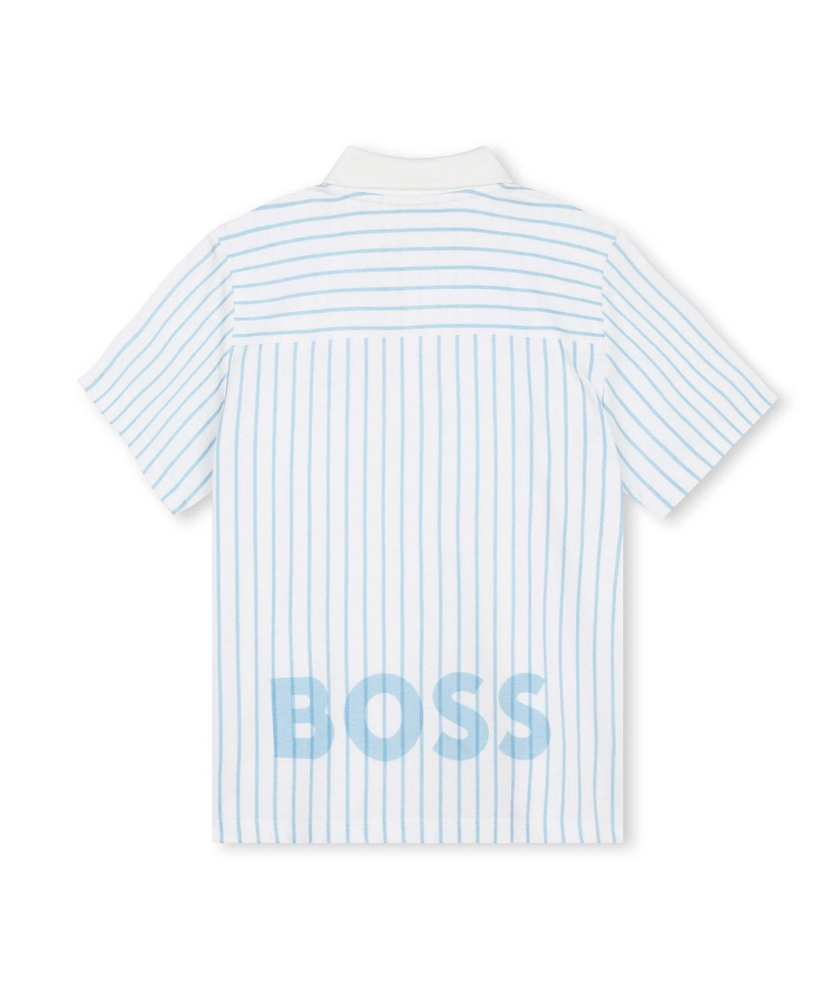 Boss Kids Polo Bianca con Retro a Righe per Bambini