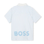 Boss Kids Polo Bianca con Retro a Righe per Bambini