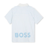 Boss Kids Polo Bianca con Retro a Righe per Bambini