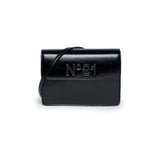 N°21 Kids Borsa a Spalla Nera con Placca Logo in Finta Pelle