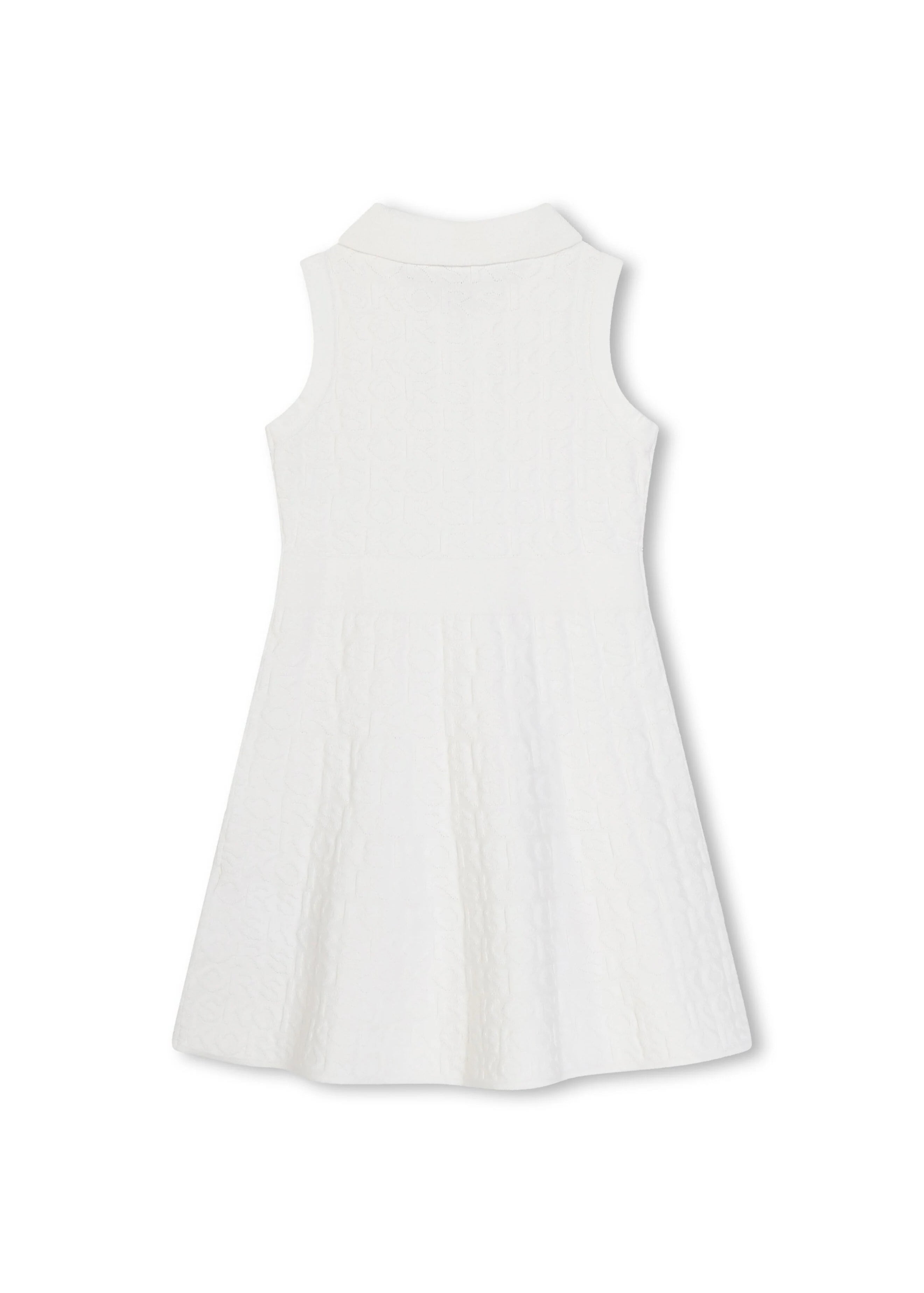 Michael Kors Kids Vestito Smanicato Bianco monogram All-over