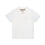 Boss Kids Polo Bianca con Retro a Righe per Neonati