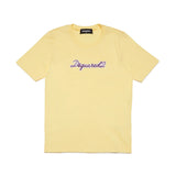 Dsquared2 Kids T-Shirt Gialla con Logo Ricamato per Bambine