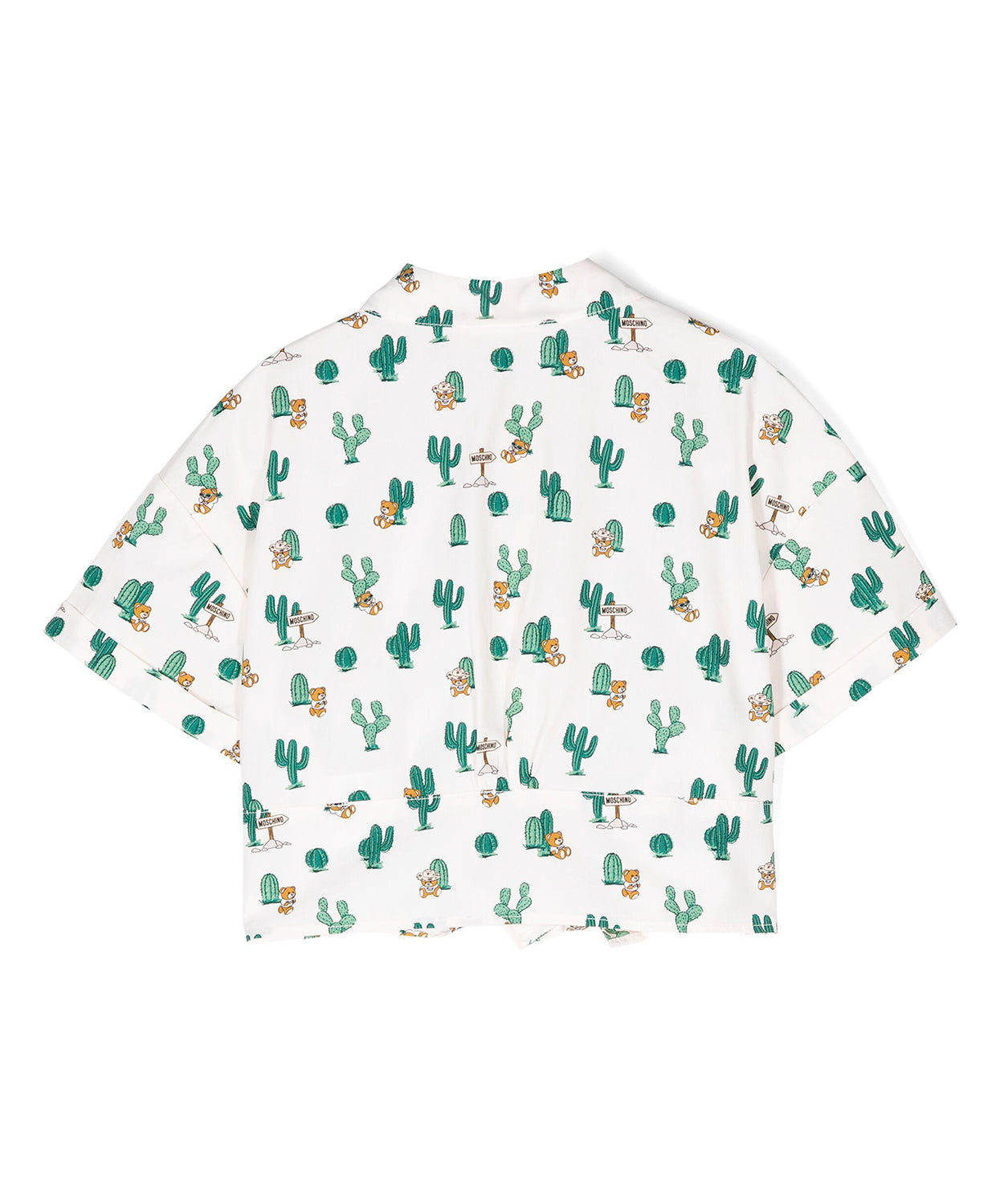 Moschino Kids Camicia con Fiocco Fantasia Teddy Bear Cactus per Bambine