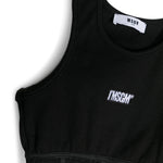 Msgm Kids Top Crop Nero a Costine