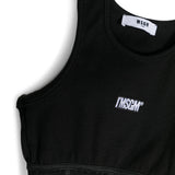 Msgm Kids Top Crop Nero a Costine