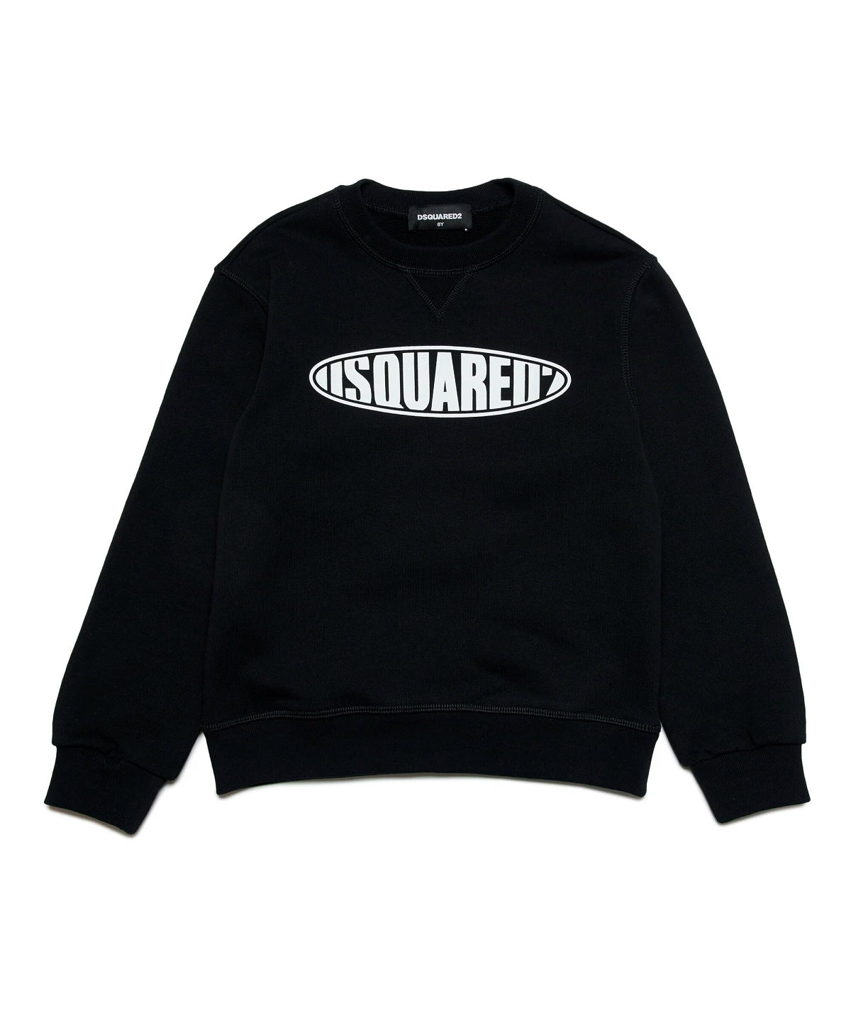 Dsquared2 Kids Felpa Girocollo Nera con Logo Surf