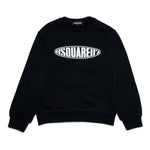 Dsquared2 Kids Felpa Girocollo Nera con Logo Surf