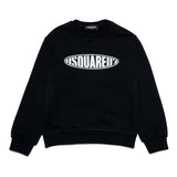 Dsquared2 Kids Felpa Girocollo Nera con Logo Surf