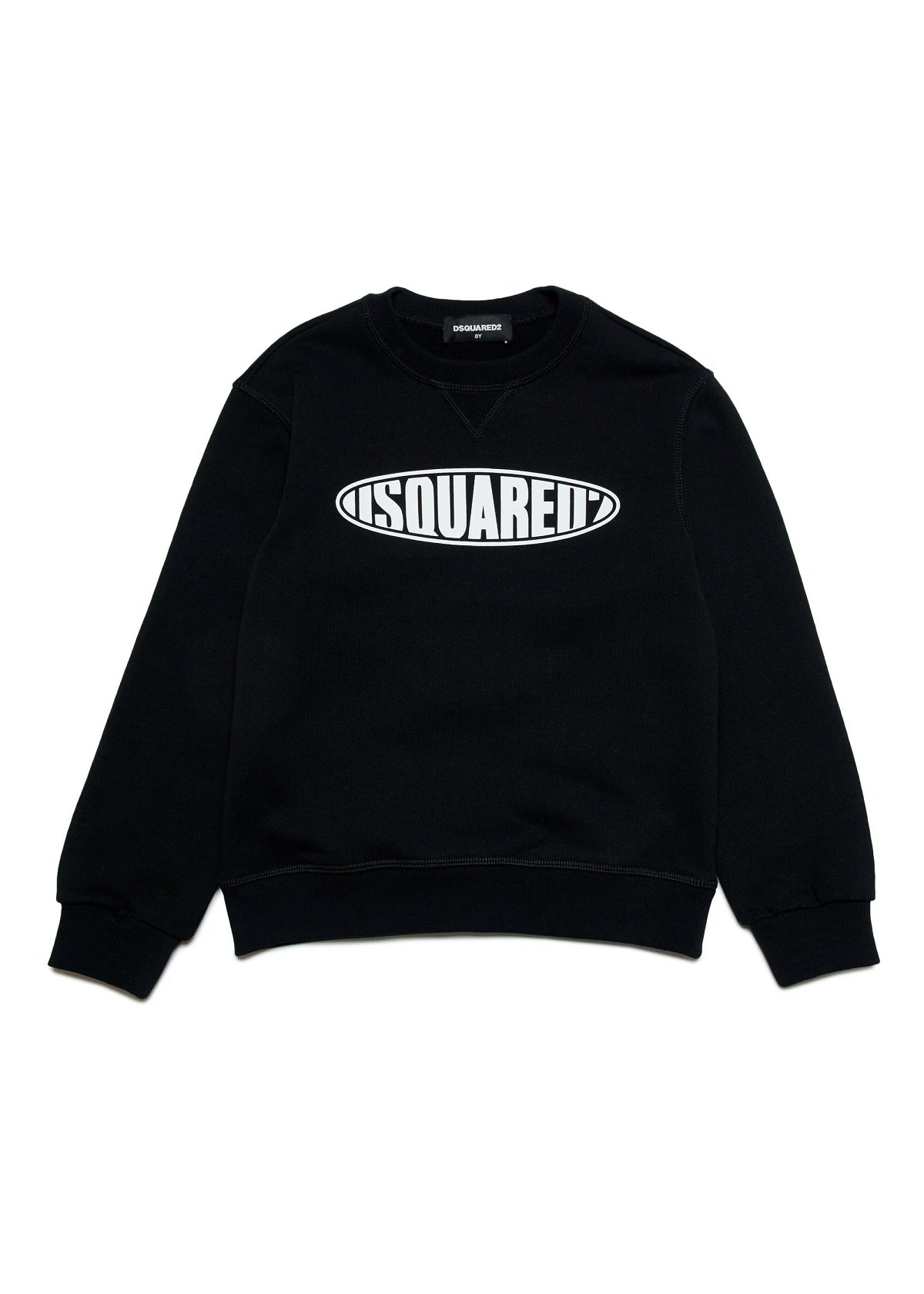 Dsquared2 Kids Felpa Girocollo Nera con Logo Surf