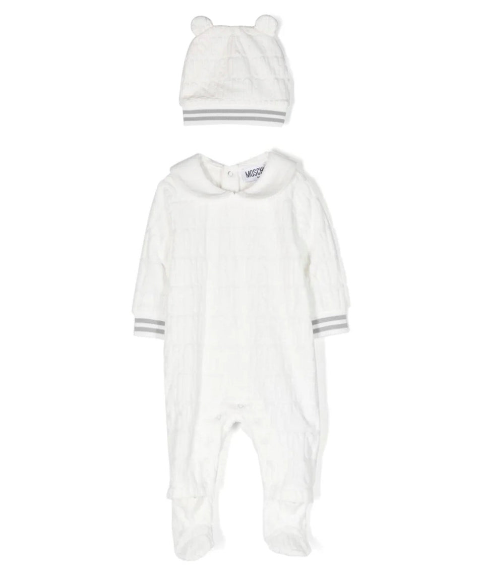 Combinato Moschino Baby Neonato: Dolcezza e Stile in Cielo e Bianco