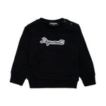 Dsquared2 Kids Felpa Girocollo Nera con Patch Logo