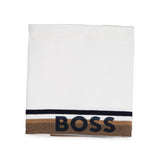 Boss Kids Coperta Bianco/Beige in maglia di Cotone con Logo