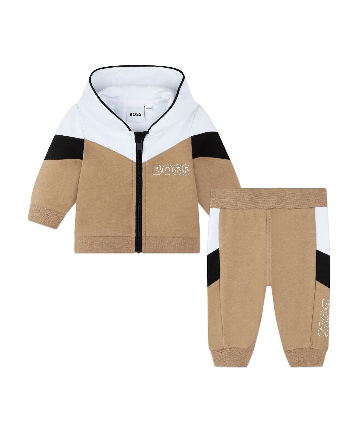 Boss Kids Tuta Completa Jogging Beige per Neonati
