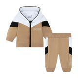 Boss Kids Tuta Completa Jogging Beige per Neonati