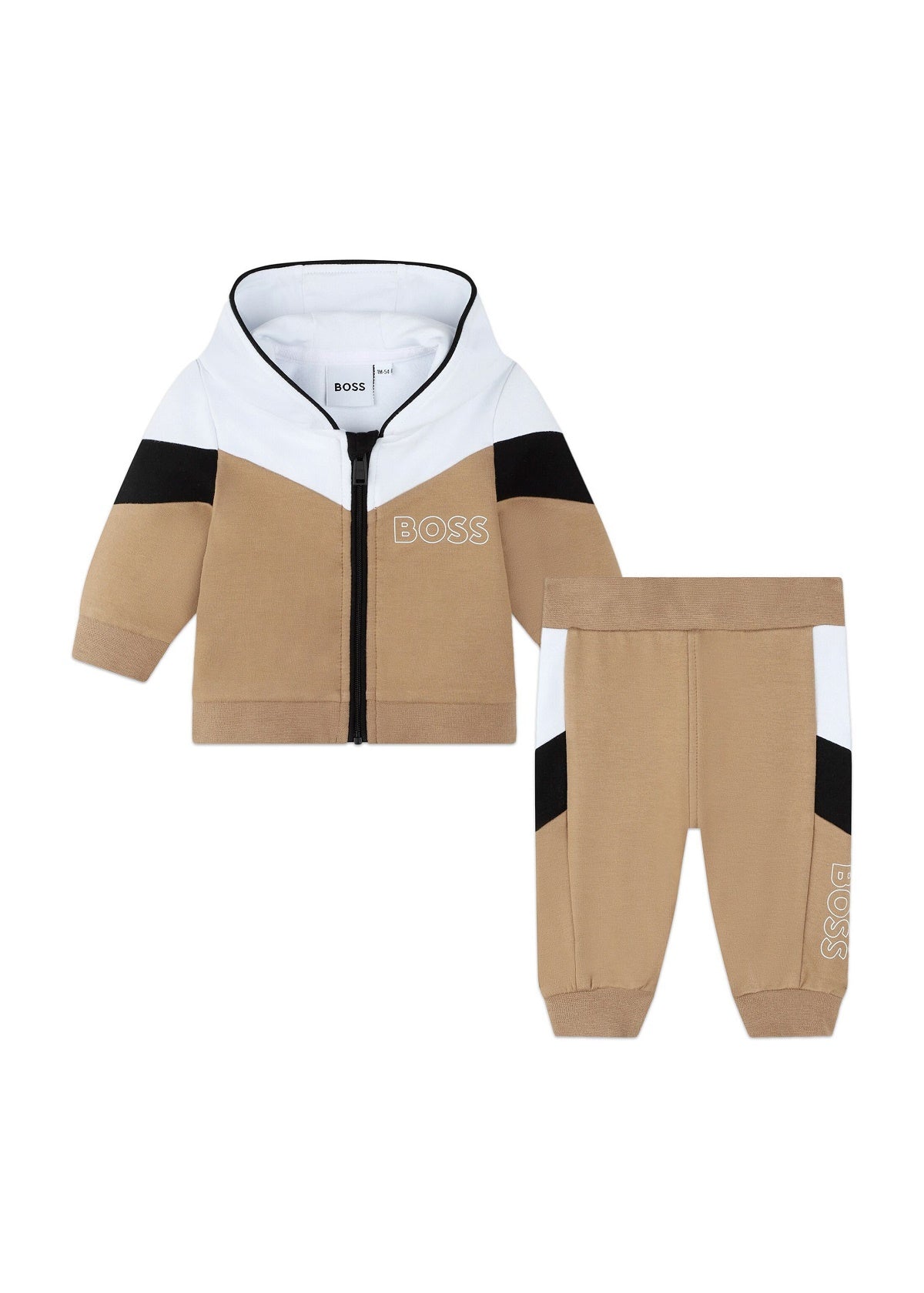 Boss Kids Tuta Completa Jogging Beige per Neonati