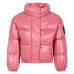 Piumino Imbottito SAVE THE DUCK per Bambine: Stile Invernale in Rosa con Collo ad Imbuto e Logo Distintivo