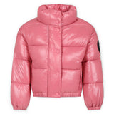 Piumino Imbottito SAVE THE DUCK per Bambine: Stile Invernale in Rosa con Collo ad Imbuto e Logo Distintivo