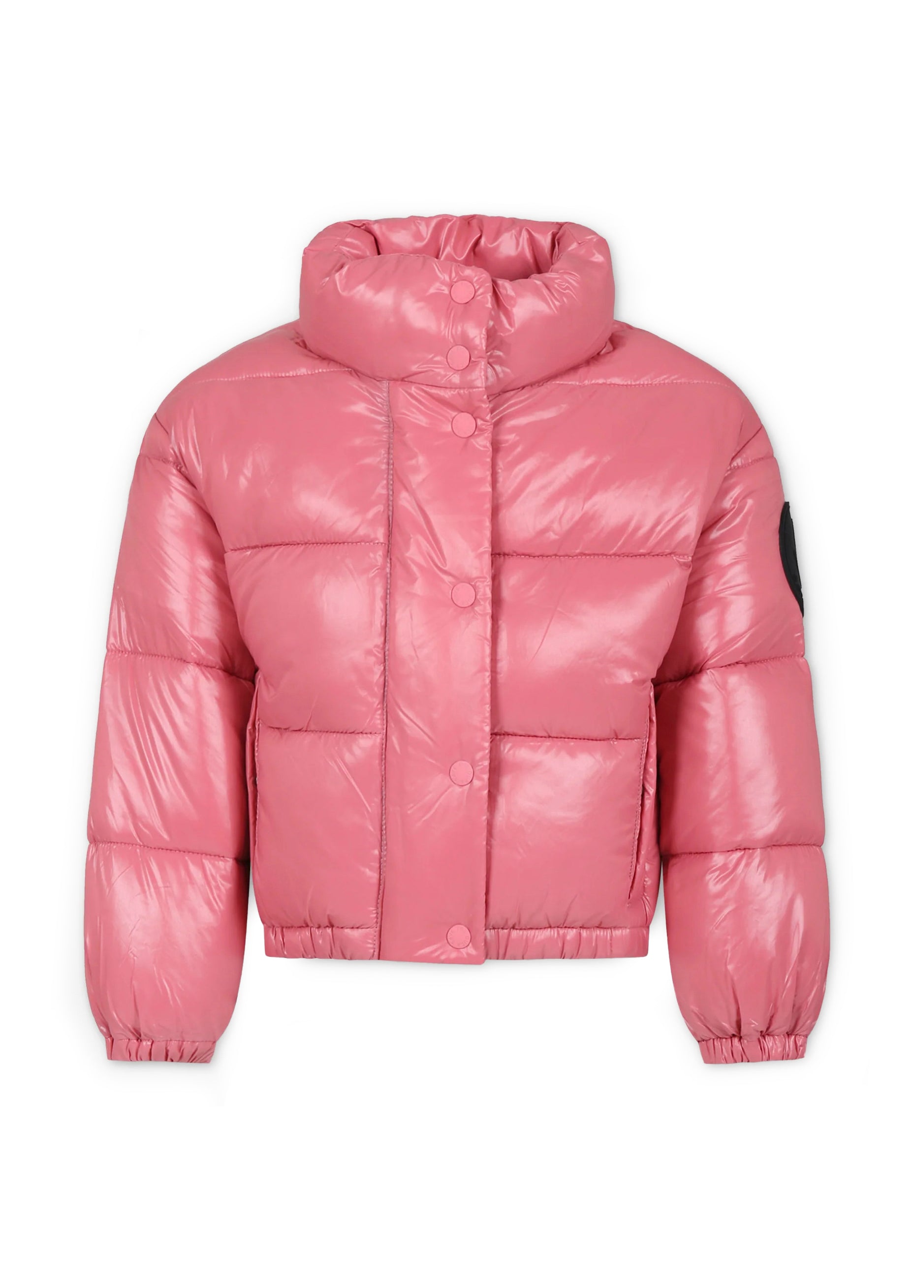 Piumino Imbottito SAVE THE DUCK per Bambine: Stile Invernale in Rosa con Collo ad Imbuto e Logo Distintivo