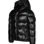 Giacchetto con Cappuccio Save the Duck Kate per Bambine: Imbottitura Calda e Stile Laqué in Nero