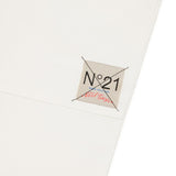 N°21 Kids White Double Waist Parachute Canvas Trousers for Kids