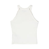 Msgm Kids Canotta Bianca a Costine con Logo
