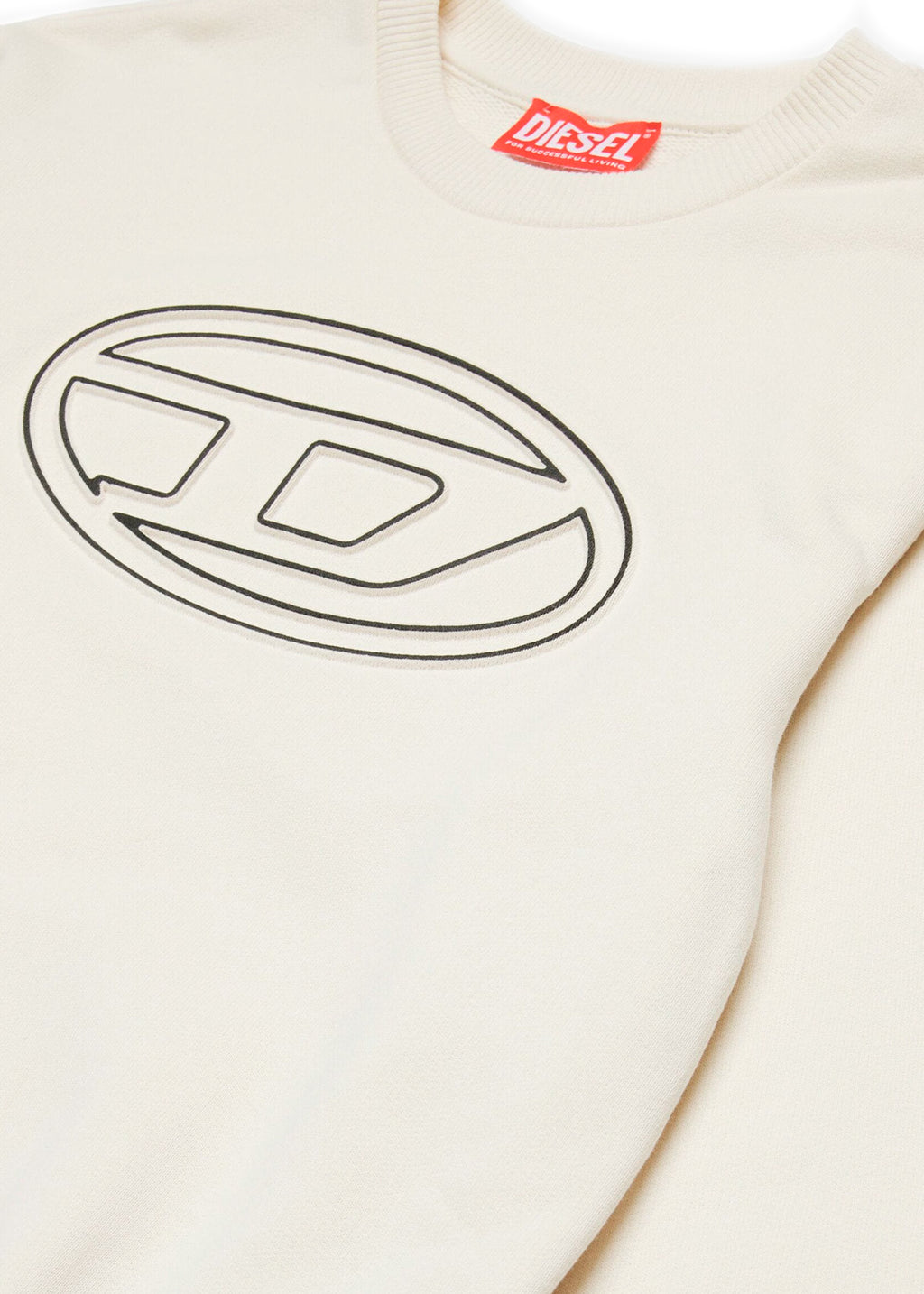 Diesel Kids Crewneck Sweatshirt Cream with Oval D Logo