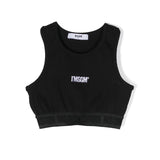 Msgm Kids Top Crop Nero a Costine