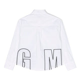 MSGM Kids Camicia Bianca con Ricamo