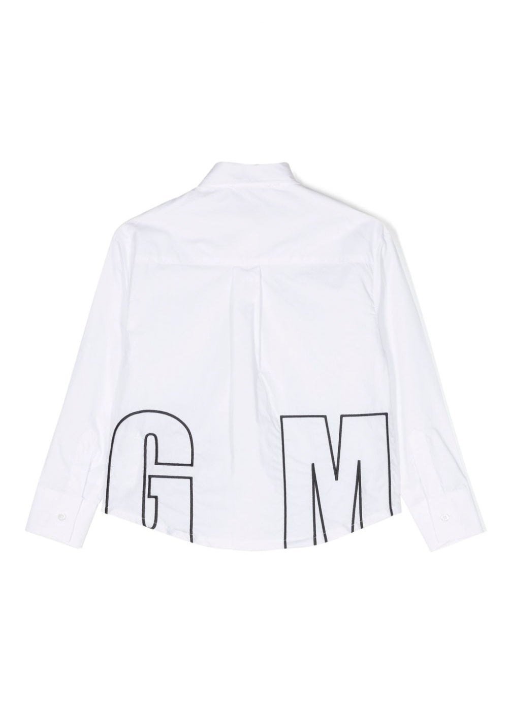 MSGM Kids Camicia Bianca con Ricamo