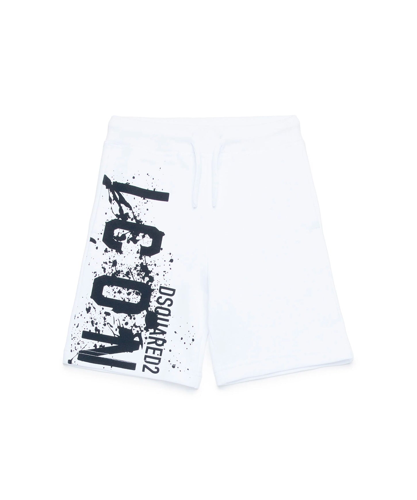 Dsquared2 Kids Short Bianco con Grafica Icon Splatter per Bambini