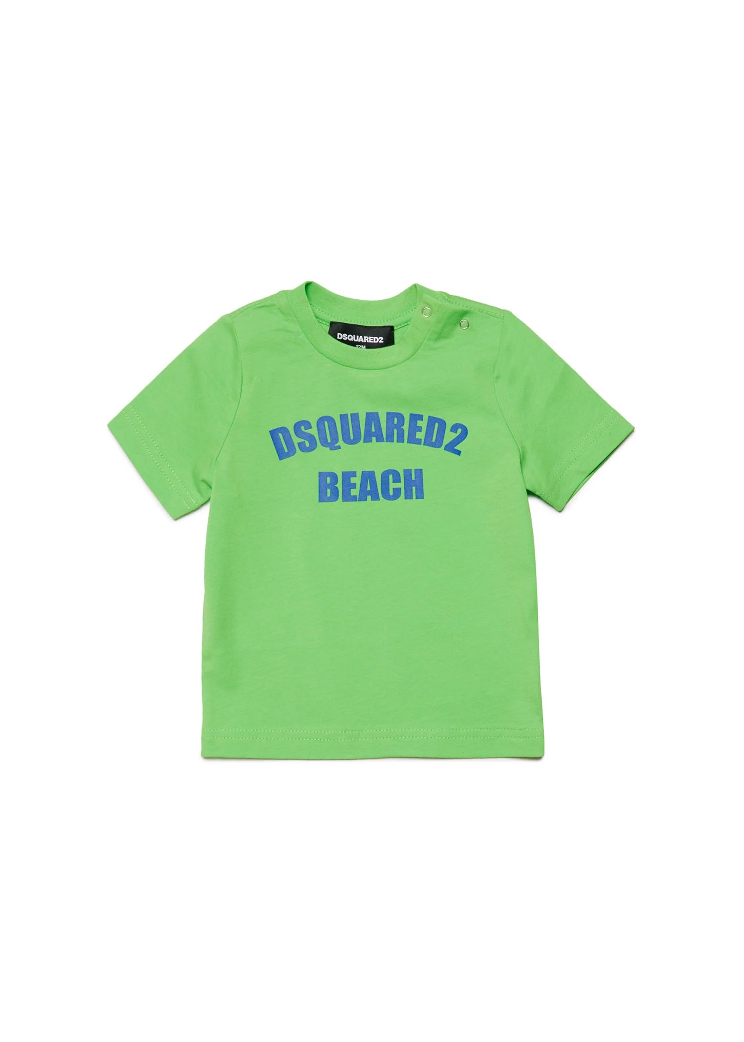 Dsquared2 Kids T-Shirt Verde con Grafica Beach per Neonati