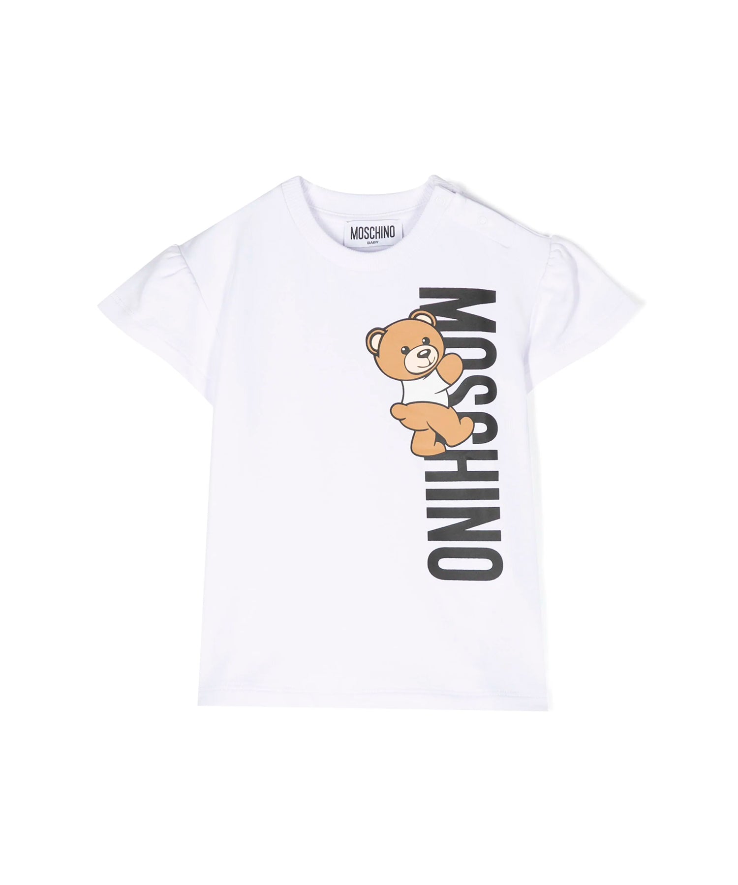 Moschino Kids Abito in Felpa Bianco per Neonate