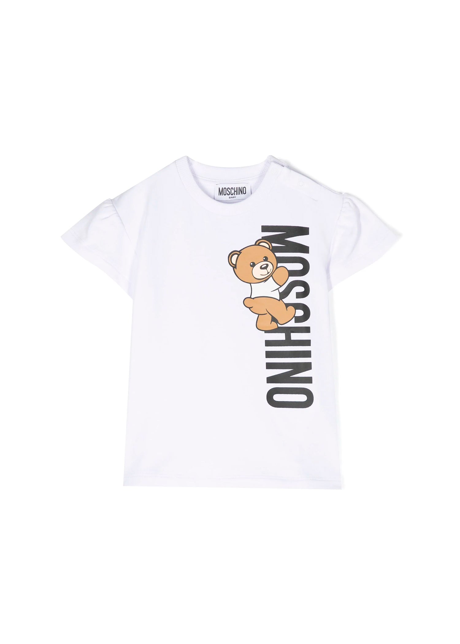 Moschino Kids Abito in Felpa Bianco per Neonate