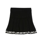 Gonna a Coste PINKO KIDS: Stile Nero/Bianco con Maglia a Intarsio, Dettagli a Coste e Cintura Elasticizzata