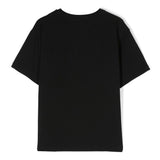 Moschino Kids Black T-shirt with Teddy Bear Heart Sequins