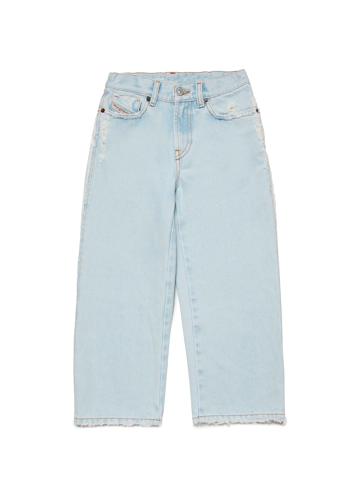 Diesel Kids Jeans Flare Chiaro con Abrasioni per Bambine (fronte)