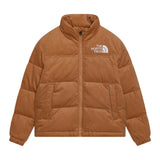 The North Face Kids Piumino Nuptse a Coste Beige - Piumino arancione bruciato con logo ricamato