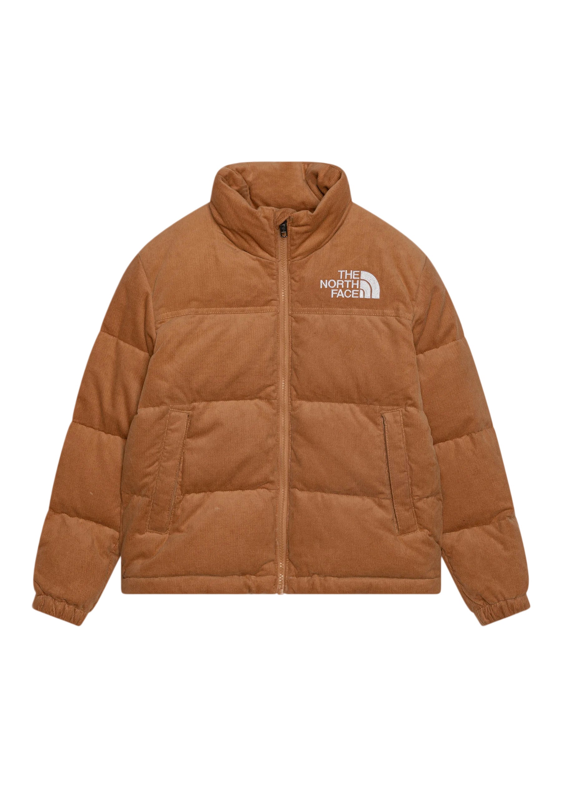 The North Face Kids Piumino Nuptse a Coste Beige - Piumino arancione bruciato con logo ricamato