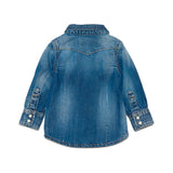 Dsquared2 Kids Camicia Di Jeans in Blu Sfumato