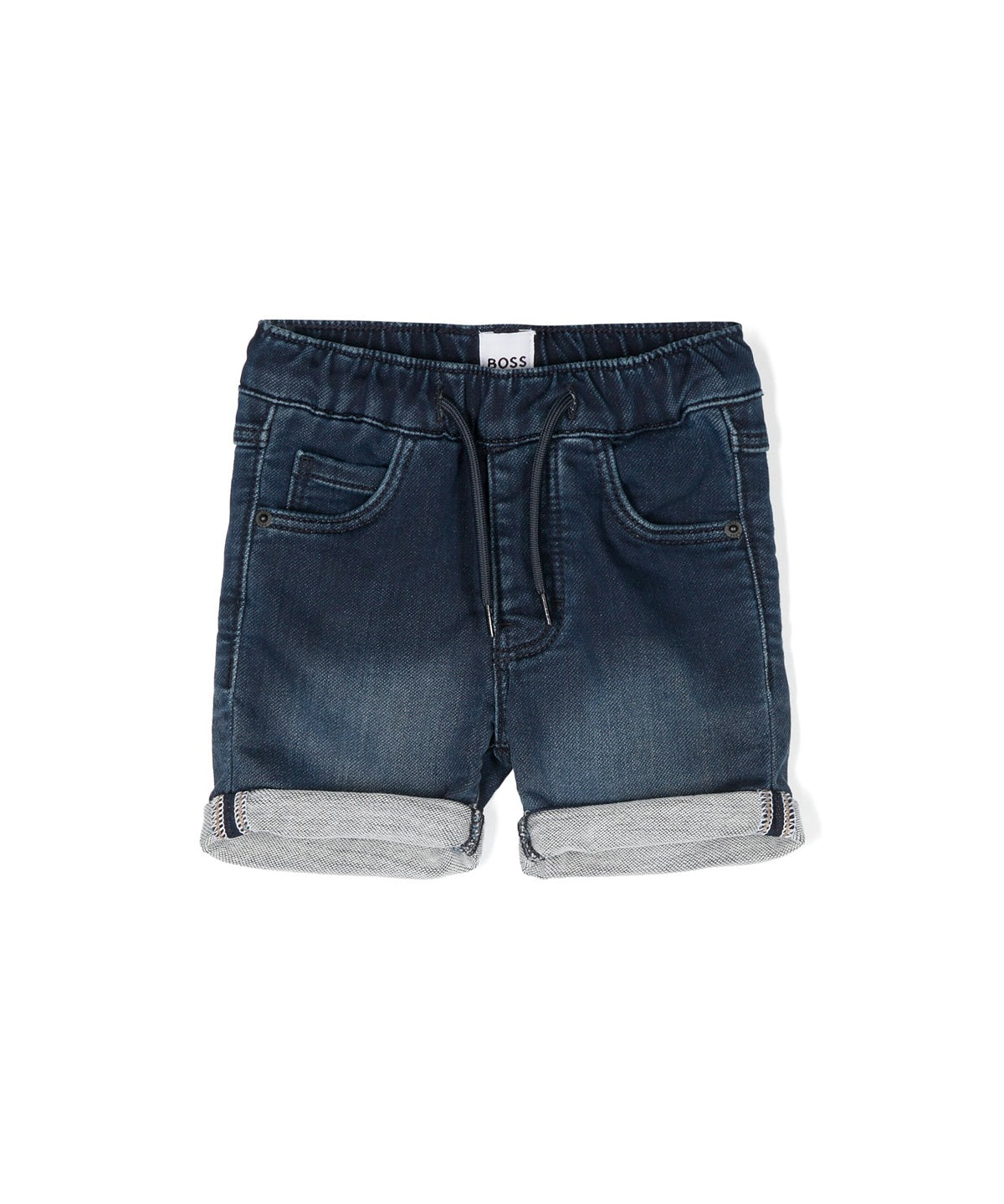 Boss Kids Short di Jeans con Risvolto per Neonati