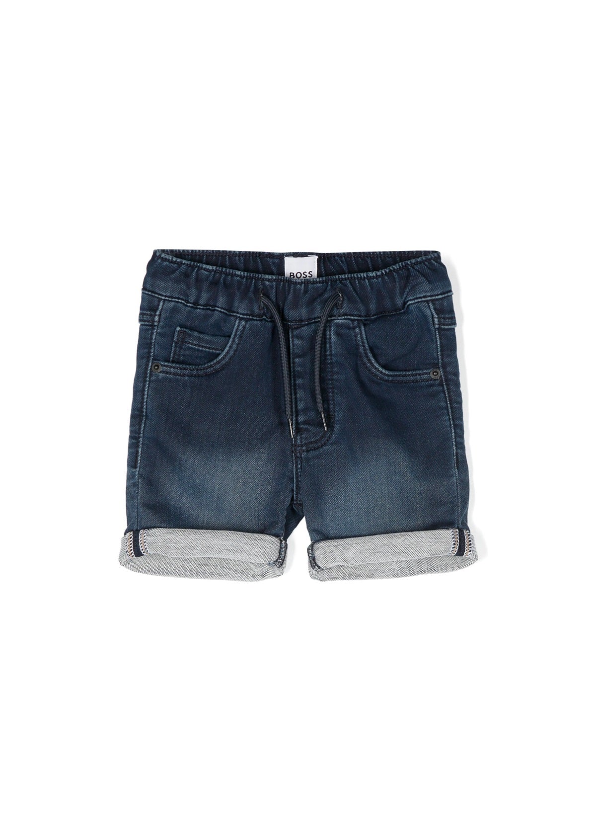 Boss Kids Short di Jeans con Risvolto per Neonati