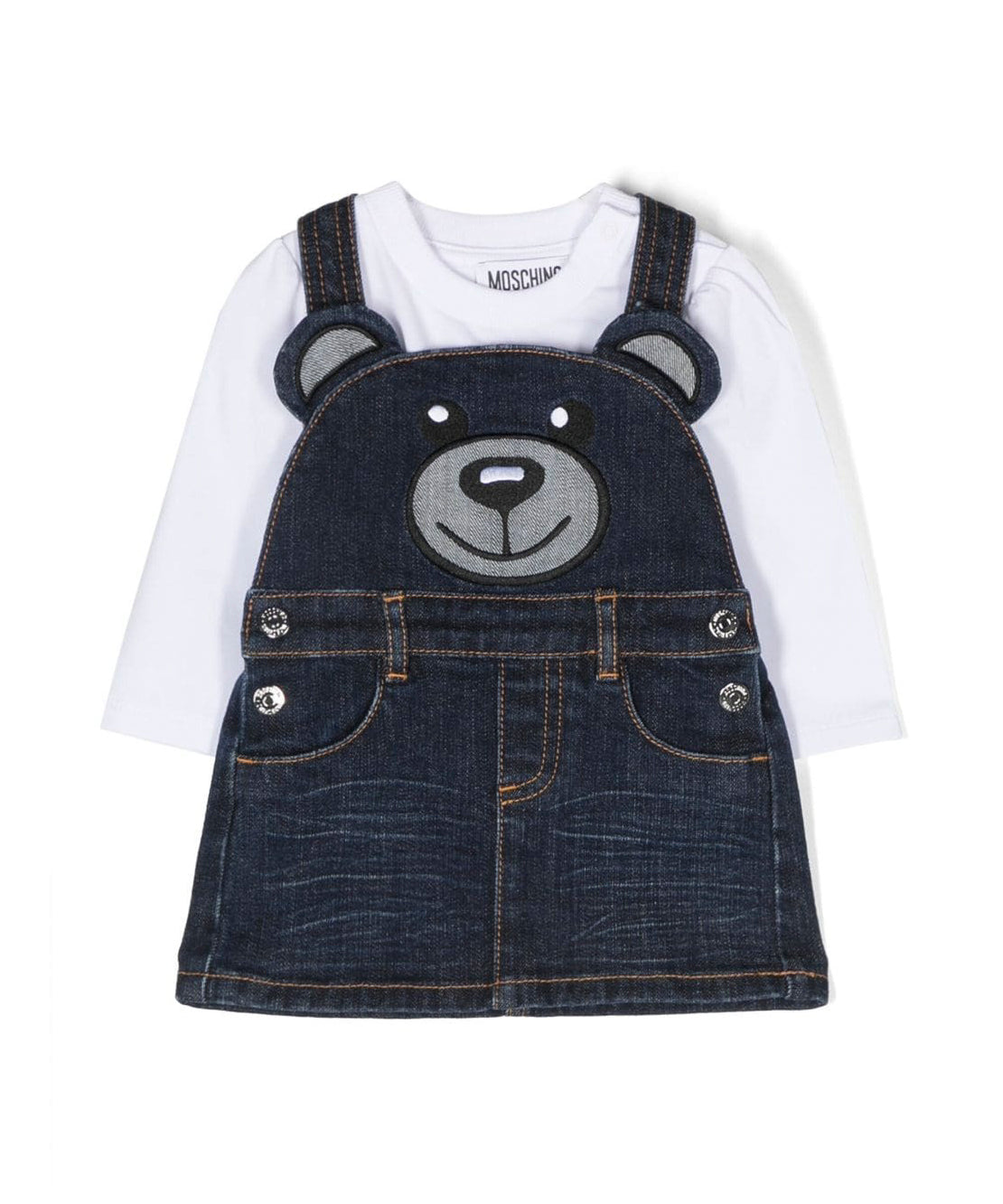 Completo Moschino con Salopette e T-shirt: Stile e Comodità per le Piccole Fashion Icon