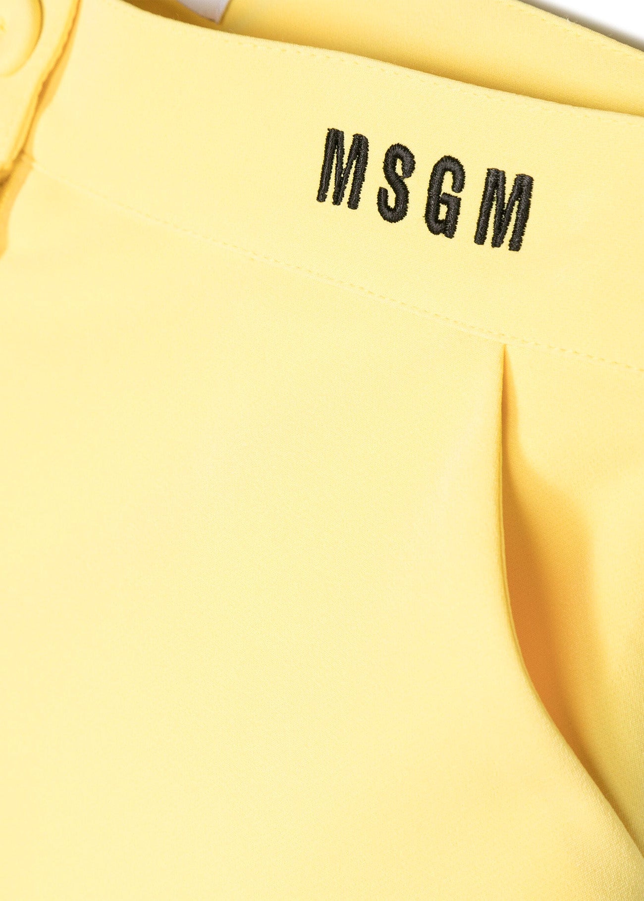 Msgm Kids Short Giallo con Ruches per Bambine