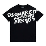 Dsquared2 Kids T-Shirt Nera con Stampa Pop Culture