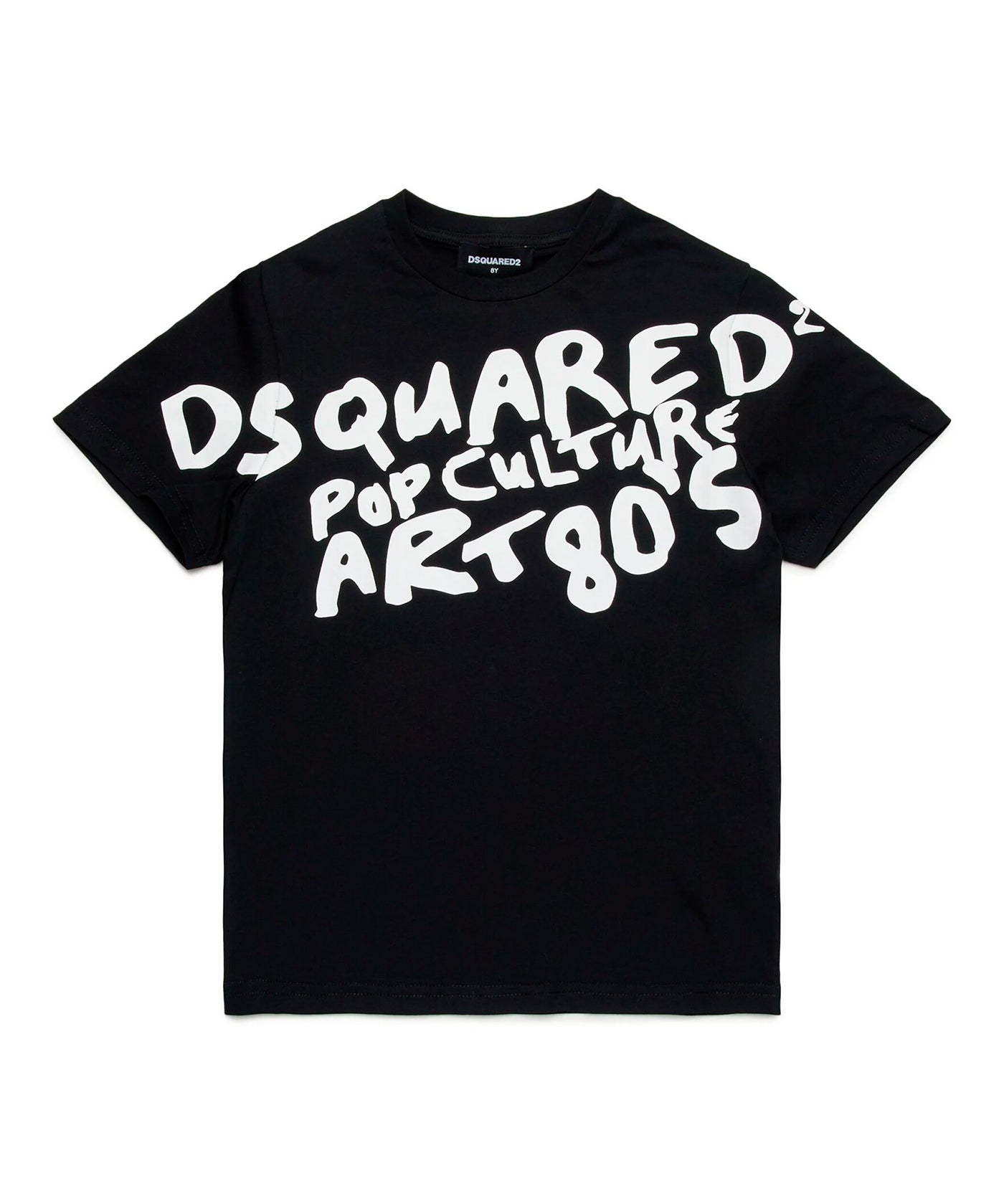 Dsquared2 Kids T-Shirt Nera con Stampa Pop Culture