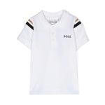 Boss Kids Polo Bianca con Stampa Logo per Neonati