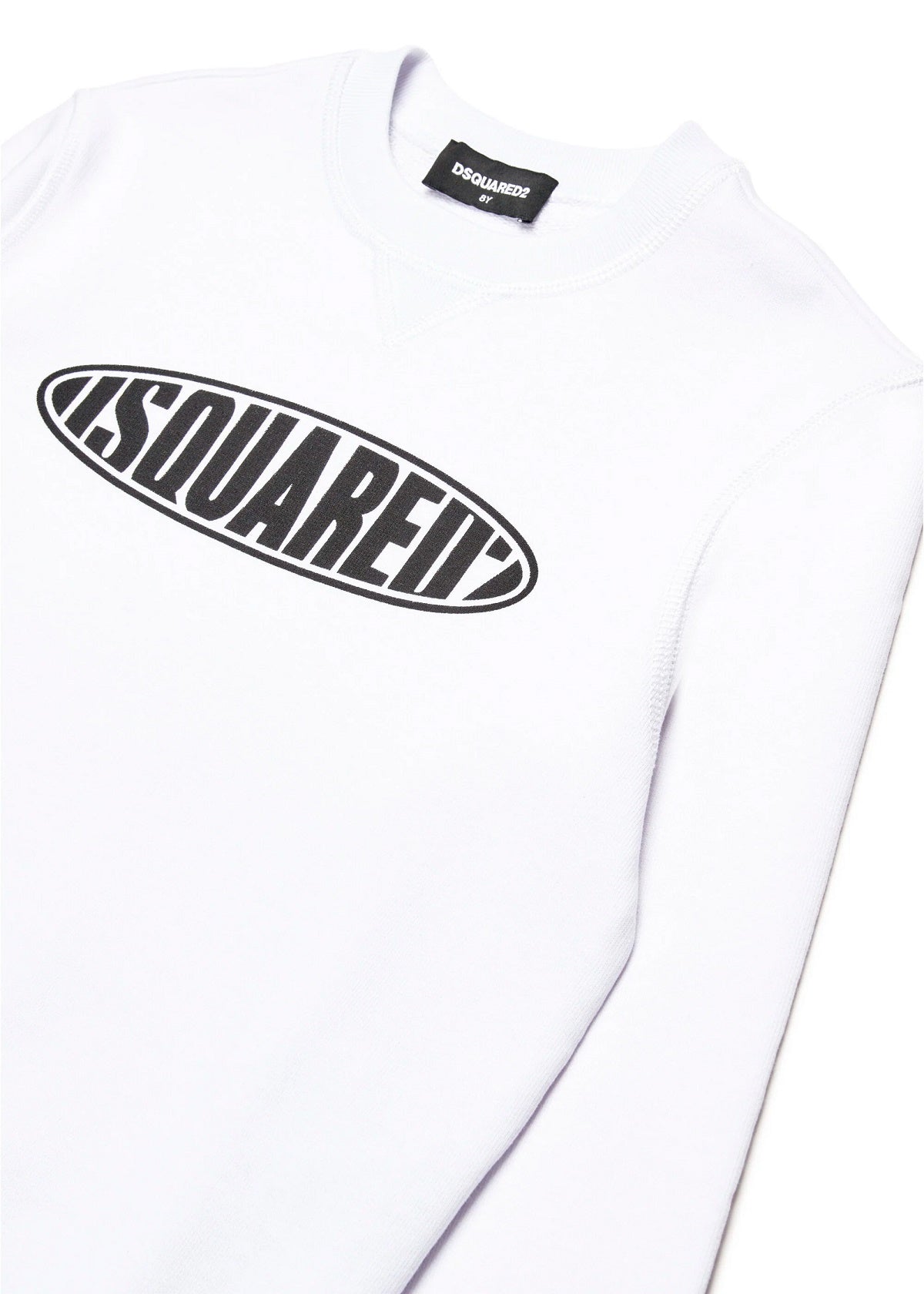 Dsquared2 Kids Felpa Girocollo Bianca con Logo Surf